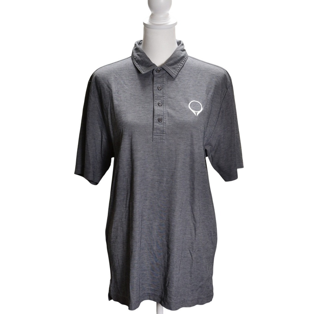 TravisMathew Polo Shirt Mens Medium Gray Short Sleeve Pima Cotton Blend Tennis